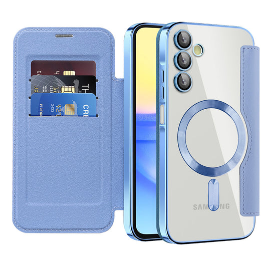 MagSafe-kuori Samsung Galaxy A15 5G A156 / A15 A155:lle, Techsuit, SmartMag Book, Sininen