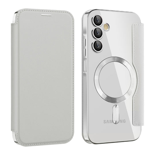 MagSafe-kuori Samsung Galaxy A15 5G A156 / A15 A155:lle, Techsuit, SmartMag Book, Harmaa