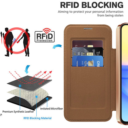 MagSafe-kuori Samsung Galaxy A15 5G A156 / A15 A155:lle, Techsuit, SmartMag Book, Ruskea