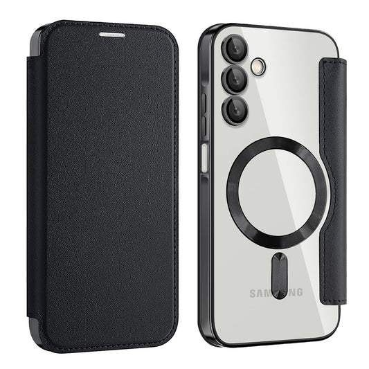 MagSafe-kuori Samsung Galaxy A15 5G A156 / A15 A155:lle, Techsuit, SmartMag Book, Musta