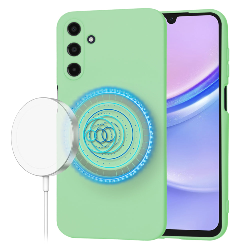 MagSafe-kuori Samsung Galaxy A15 A155:lle, Techsuit, SoftFlex, Vaaleanvihreä