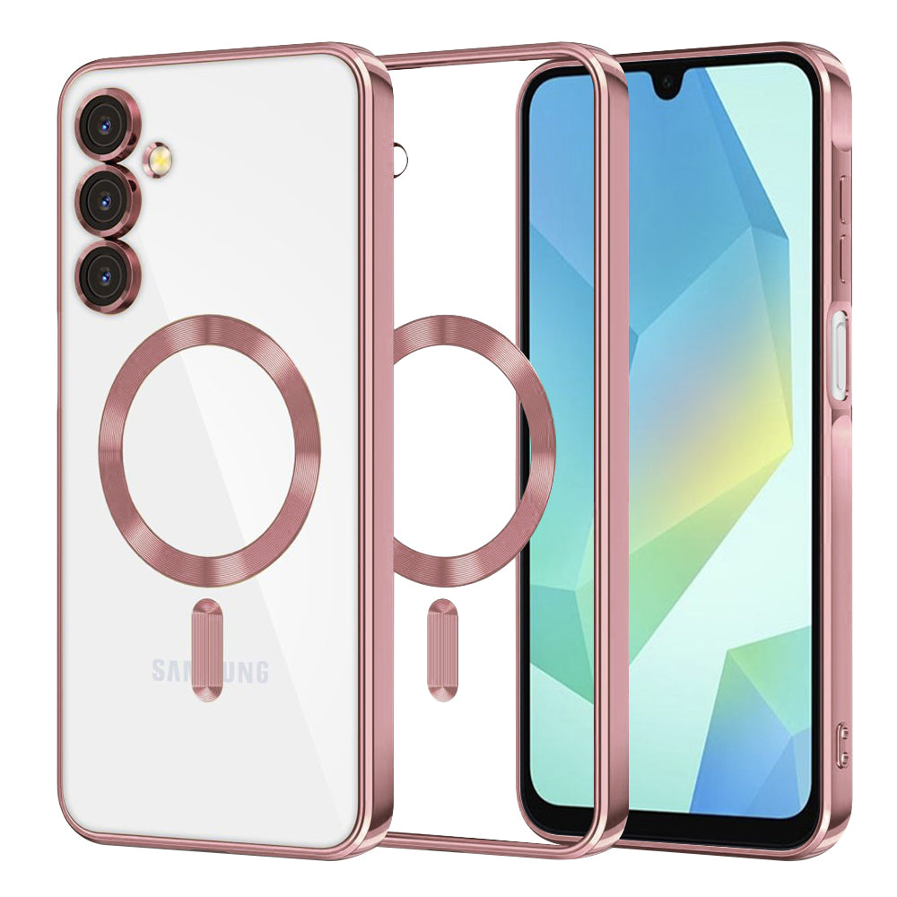 MagSafe-kuori Samsung Galaxy A16 5G A166 / A16 4G A165:lle, Techsuit, Luxury Crystal, Vaaleanpunainen