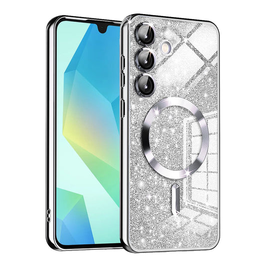MagSafe-kuori Samsung Galaxy A16 5G A166 / A16 4G A165:lle, Techsuit, Luxury Glitter, Hopea