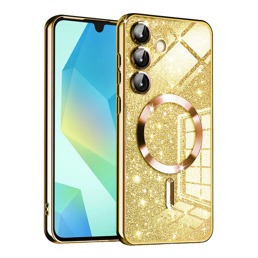 MagSafe-kuori Samsung Galaxy A16 5G A166 / A16 4G A165:lle, Techsuit, Luxury Glitter, Kultainen