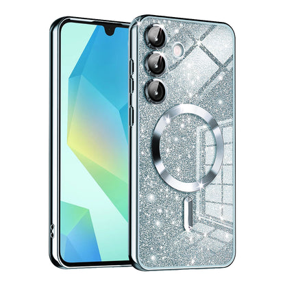 MagSafe-kuori Samsung Galaxy A16 5G A166 / A16 4G A165:lle, Techsuit, Luxury Glitter, Bleu