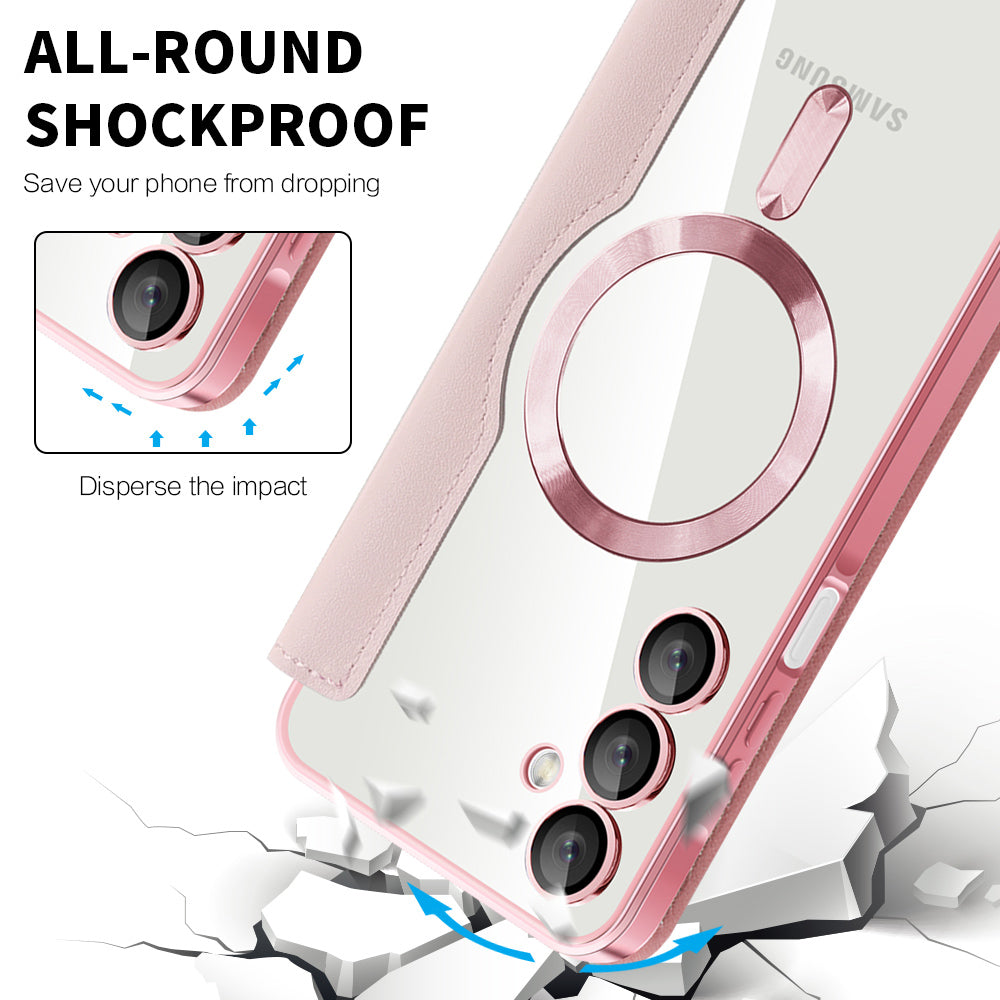 MagSafe Case for Samsung Galaxy A16 5G A166 / A16 4G A165, Techsuit, SmartMag Book, Pink