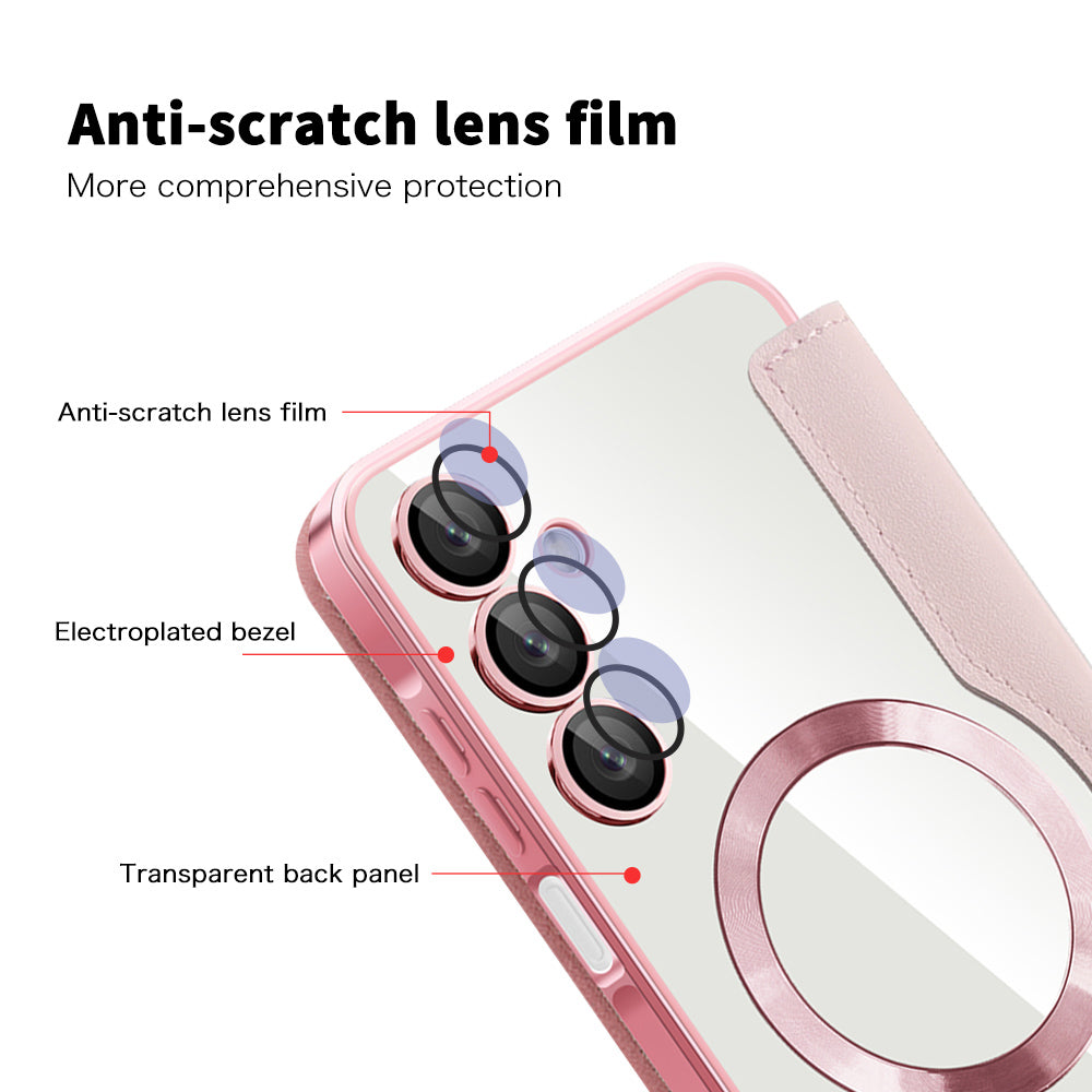 MagSafe Case for Samsung Galaxy A16 5G A166 / A16 4G A165, Techsuit, SmartMag Book, Pink