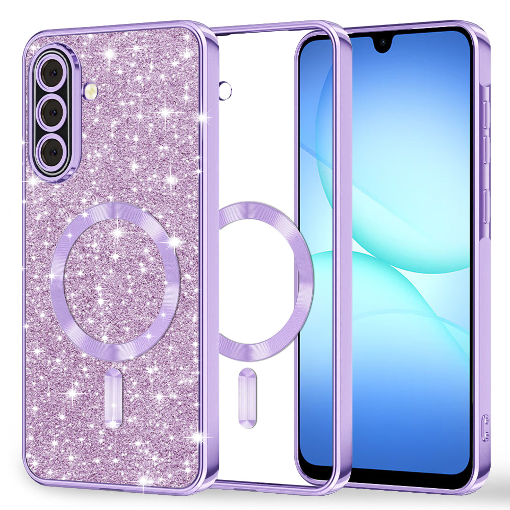 MagSafe-kuori Samsung Galaxy A17 4G / A17 5G:lle, Techsuit, Luxury Glitter, Vaaleanvioletti