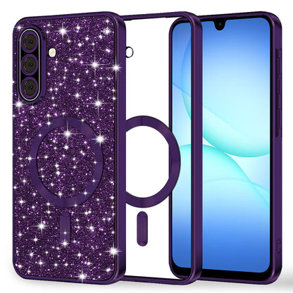 MagSafe-kuori Samsung Galaxy A17 4G / A17 5G:lle, Techsuit, Luxury Glitter, Tummanvioletti