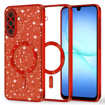 MagSafe-kuori Samsung Galaxy A17 4G / A17 5G:lle, Techsuit, Luxury Glitter, Punainen
