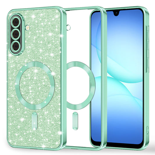 MagSafe-kuori Samsung Galaxy A17 4G / A17 5G:lle, Techsuit, Luxury Glitter, Vaaleanvihreä