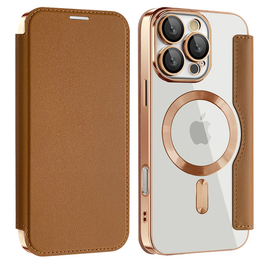 MagSafe-kuori Samsung Galaxy A17 5G:lle, Techsuit, SmartMag Book, Ruskea