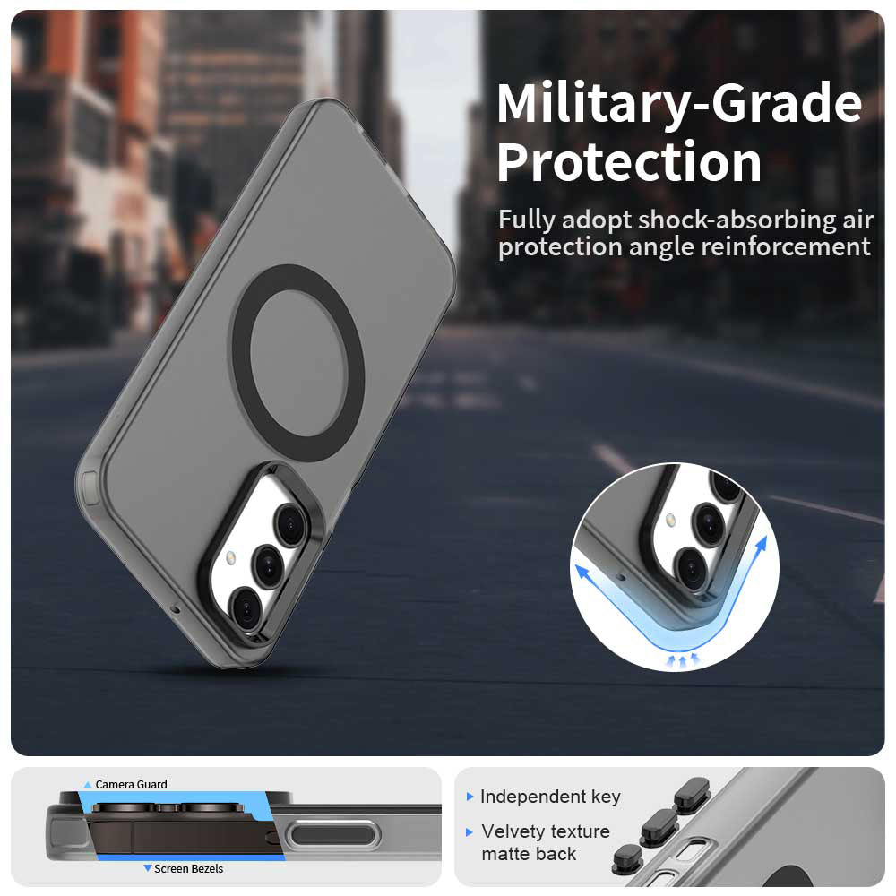 MagSafe-kuori Samsung Galaxy A25 A256:lle, Techsuit, CandyCase, Musta