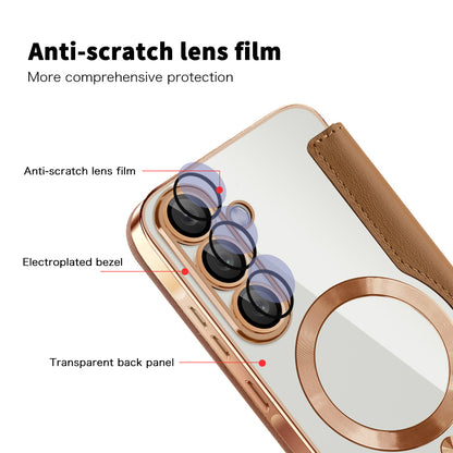 MagSafe-kuori Samsung Galaxy A26 A266:lle, Techsuit, SmartMag Book, Ruskea