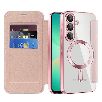 MagSafe-kuori Samsung Galaxy A26 A266:lle, Techsuit, SmartMag Book, Vaaleanpunainen