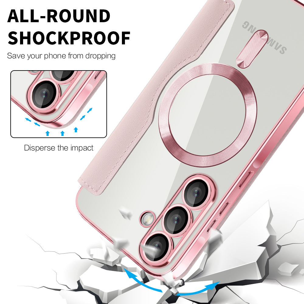 MagSafe-kuori Samsung Galaxy A26 A266:lle, Techsuit, SmartMag Book, Vaaleanpunainen