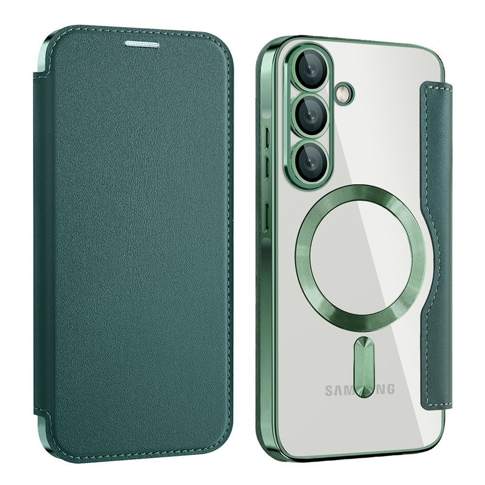 MagSafe-kuori Samsung Galaxy A26 A266:lle, Techsuit, SmartMag Book, Vihreä