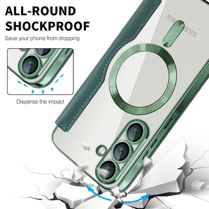 MagSafe-kuori Samsung Galaxy A26 A266:lle, Techsuit, SmartMag Book, Vihreä