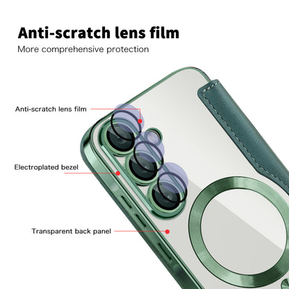 MagSafe-kuori Samsung Galaxy A26 A266:lle, Techsuit, SmartMag Book, Vihreä