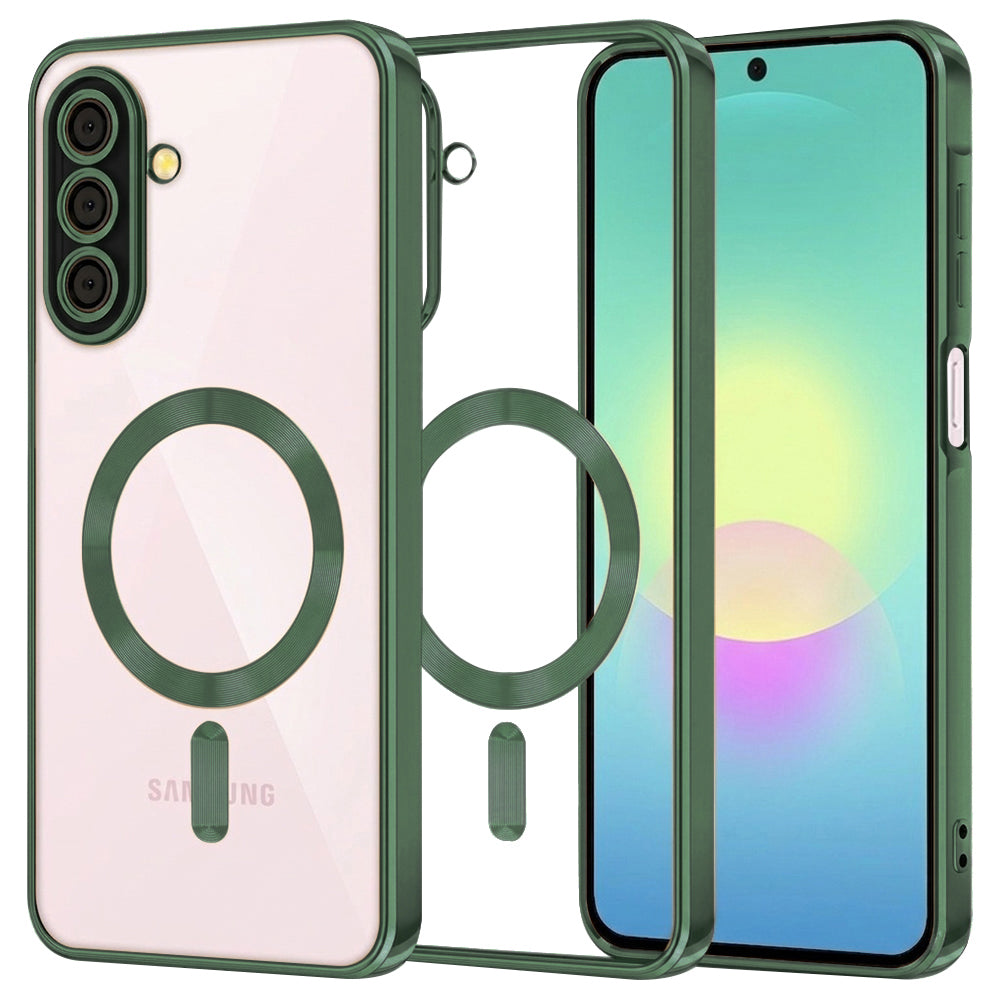 MagSafe-kuori Samsung Galaxy A27 5G:lle, Techsuit, Luxury Crystal, Tummanvihreä