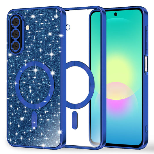 MagSafe-kuori Samsung Galaxy A27 5G:lle, Techsuit, Luxury Glitter, Tummansininen
