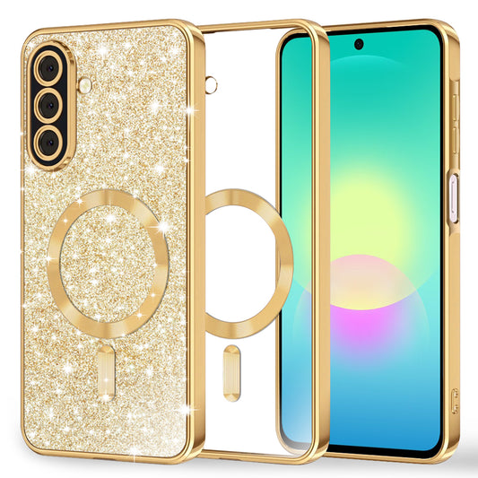 MagSafe-kuori Samsung Galaxy A27 5G:lle, Techsuit, Luxury Glitter, Kultainen