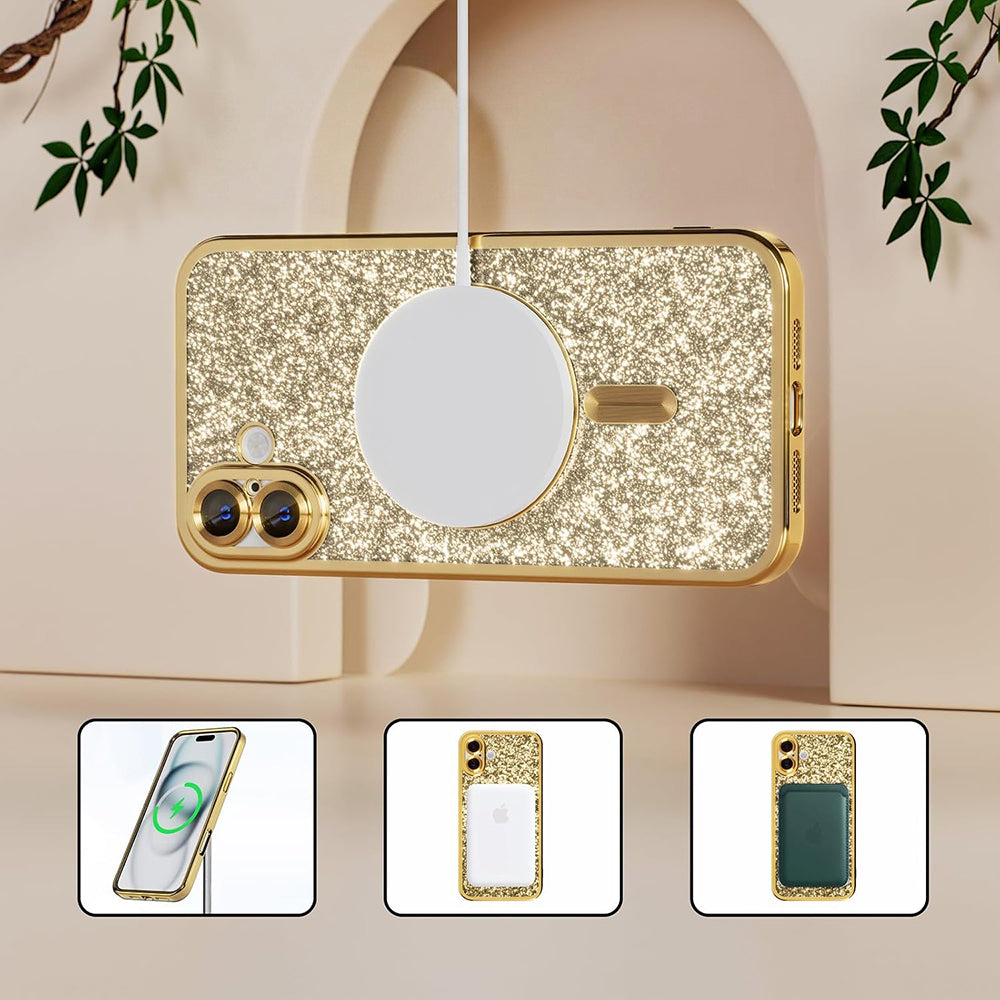 MagSafe-kuori Samsung Galaxy A27 5G:lle, Techsuit, Luxury Glitter, Sininen