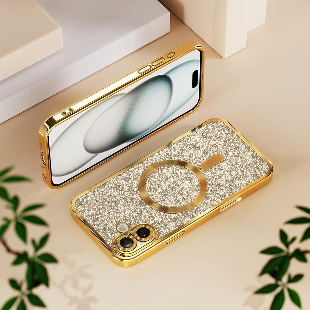 MagSafe-kuori Samsung Galaxy A27 5G:lle, Techsuit, Luxury Glitter, Vaaleanvioletti