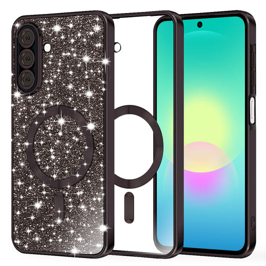 MagSafe-kuori Samsung Galaxy A27 5G:lle, Techsuit, Luxury Glitter, Musta