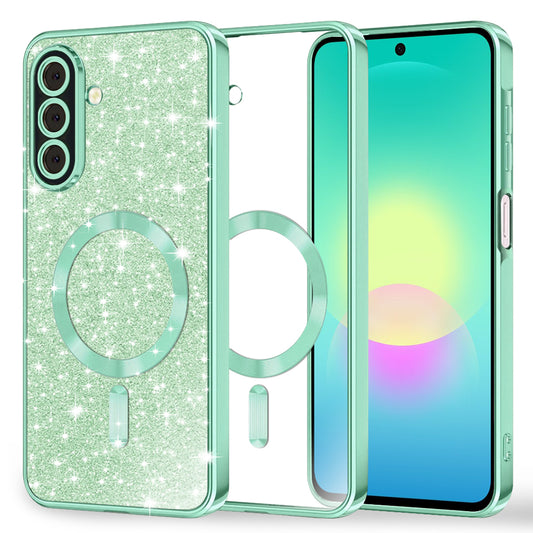 MagSafe-kuori Samsung Galaxy A27 5G:lle, Techsuit, Luxury Glitter, Vaaleanvihreä