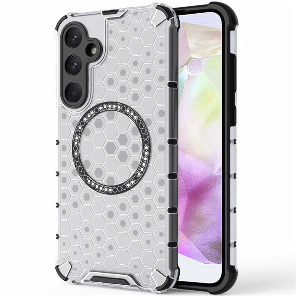 MagSafe-kuori Samsung Galaxy A35 5G A356:lle, Techsuit, HoneyComb Shield, Valkoinen