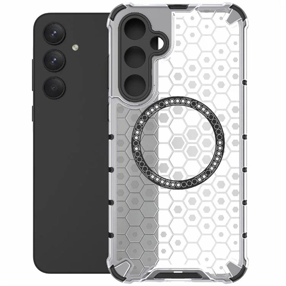 MagSafe-kuori Samsung Galaxy A35 5G A356:lle, Techsuit, HoneyComb Shield, Valkoinen
