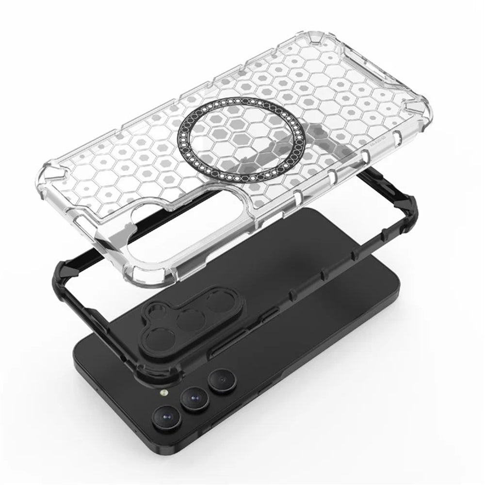 MagSafe-kuori Samsung Galaxy A35 5G A356:lle, Techsuit, HoneyComb Shield, Valkoinen