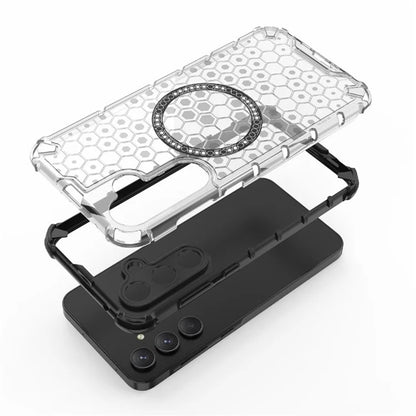 MagSafe-kuori Samsung Galaxy A35 5G A356:lle, Techsuit, HoneyComb Shield, Valkoinen