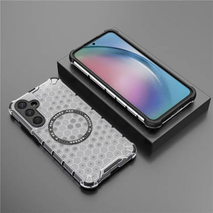 MagSafe-kuori Samsung Galaxy A35 5G A356:lle, Techsuit, HoneyComb Shield, Valkoinen