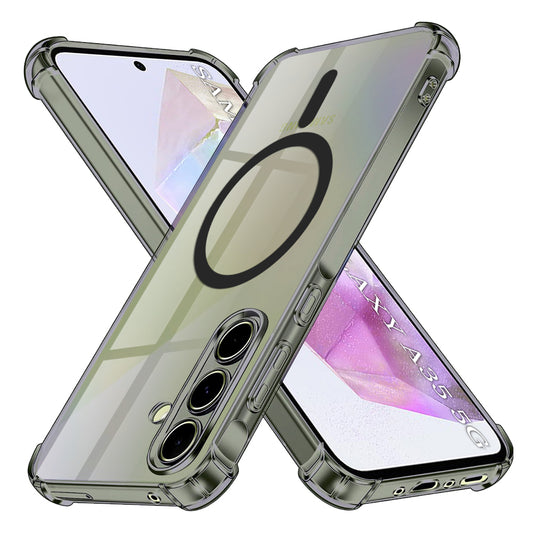 MagSafe-kuori Samsung Galaxy A35 5G A356:lle, Techsuit, Iskunkestävä Kirkas, Savunharmaa