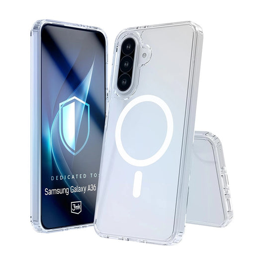 MagSafe-kuori Samsung Galaxy A36 A366:lle, 3MK, Armor MagCase, Läpinäkyvä