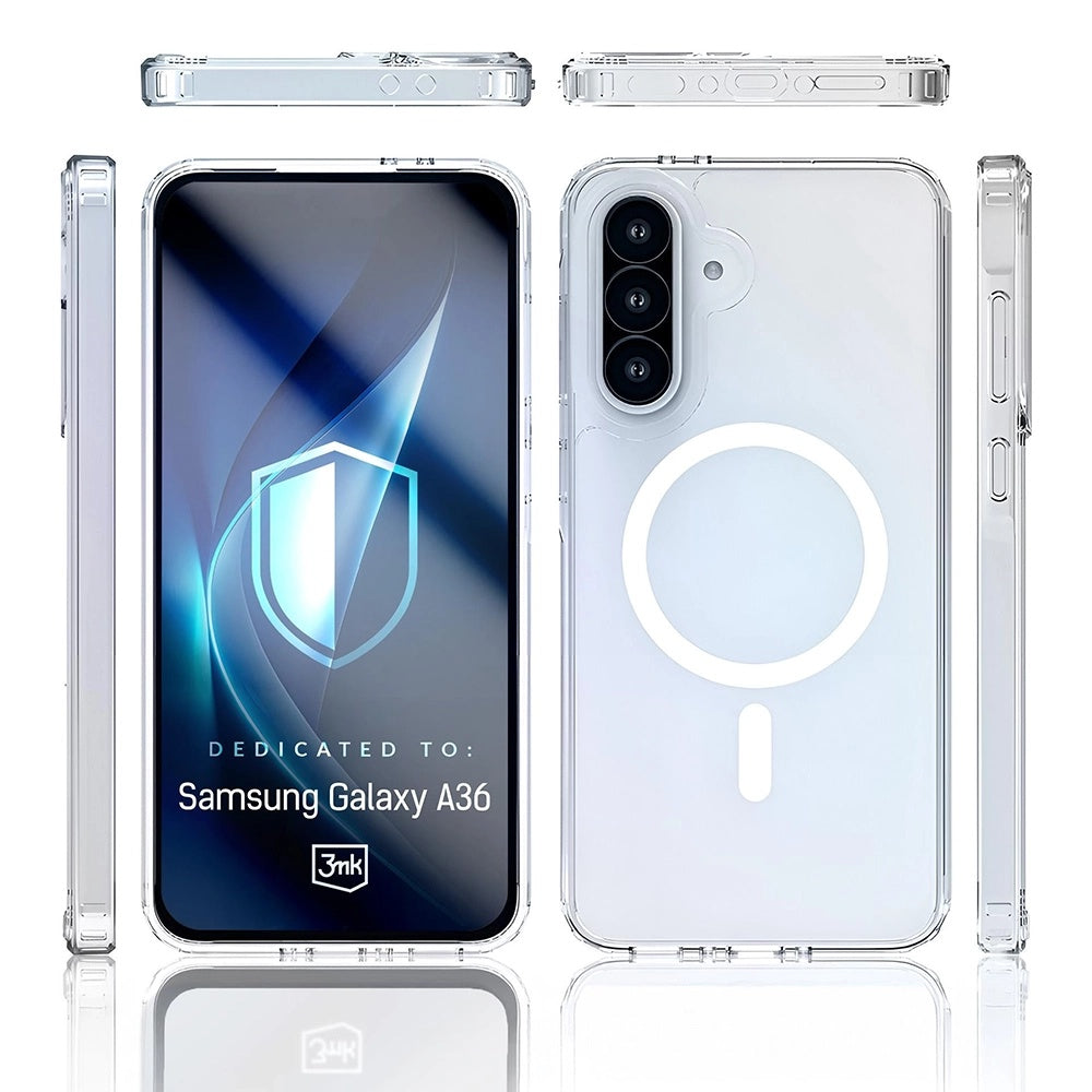 MagSafe Case for Samsung Galaxy A36 A366, 3MK, Armor MagCase, Transparent