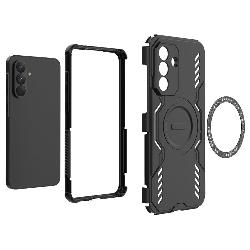 MagSafe-kuori Samsung Galaxy A36 A366:lle, Techsuit, ArmorMag, Musta