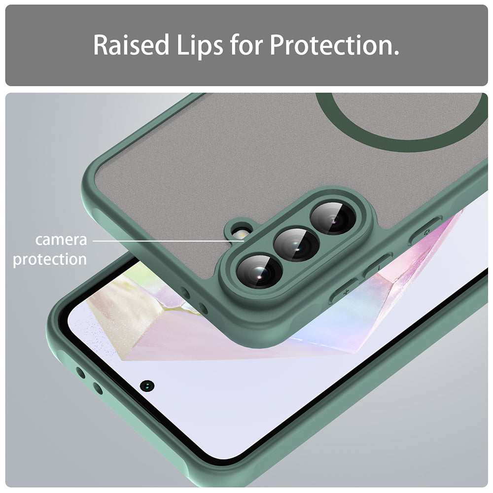 MagSafe-kuori Samsung Galaxy A36 A366:lle, Techsuit, HaloFrost II, Vihreä