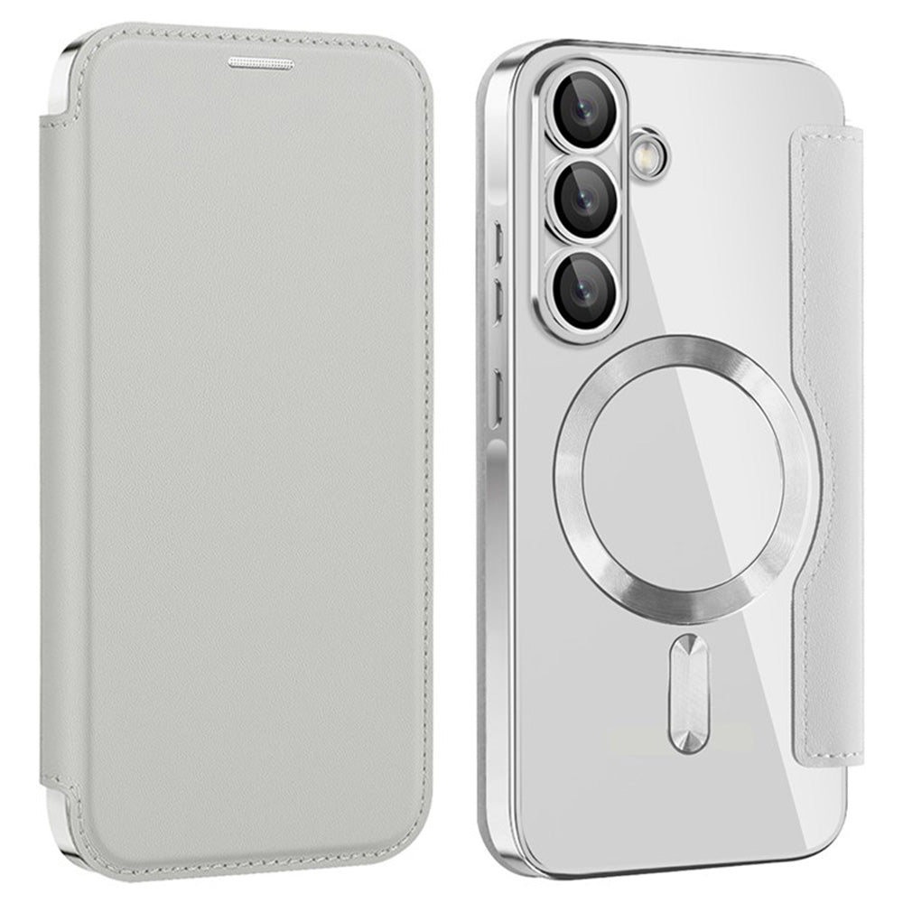 MagSafe-kuori Samsung Galaxy A36 A366:lle, Techsuit, SmartMag Book, Harmaa
