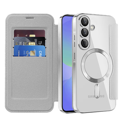 MagSafe-kuori Samsung Galaxy A36 A366:lle, Techsuit, SmartMag Book, Harmaa
