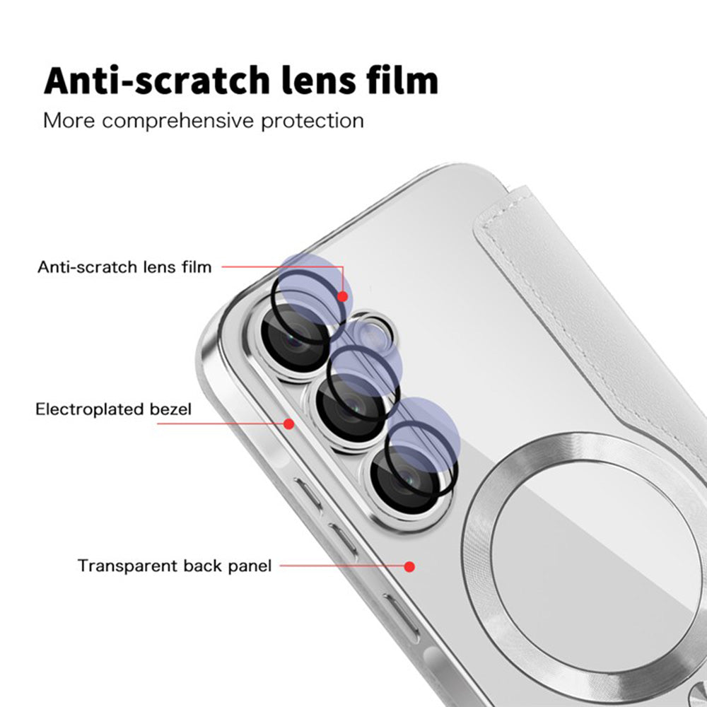 MagSafe-kuori Samsung Galaxy A36 A366:lle, Techsuit, SmartMag Book, Harmaa