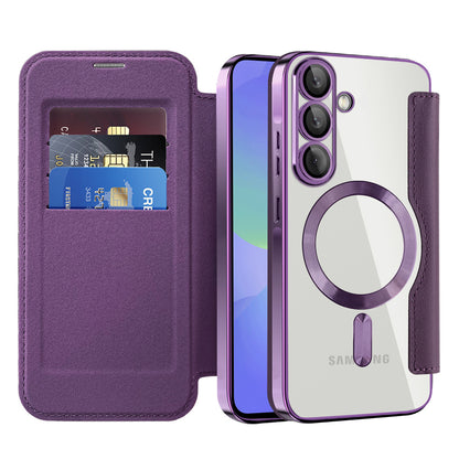 MagSafe-kuori Samsung Galaxy A36 A366:lle, Techsuit, SmartMag Book, Violetti