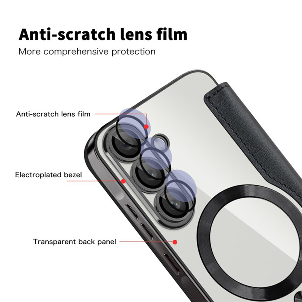 MagSafe-kuori Samsung Galaxy A36 A366:lle, Techsuit, SmartMag Book, Musta