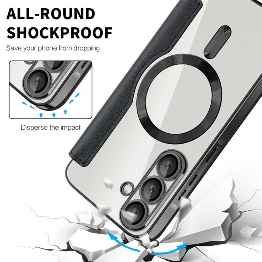 MagSafe-kuori Samsung Galaxy A36 A366:lle, Techsuit, SmartMag Book, Musta