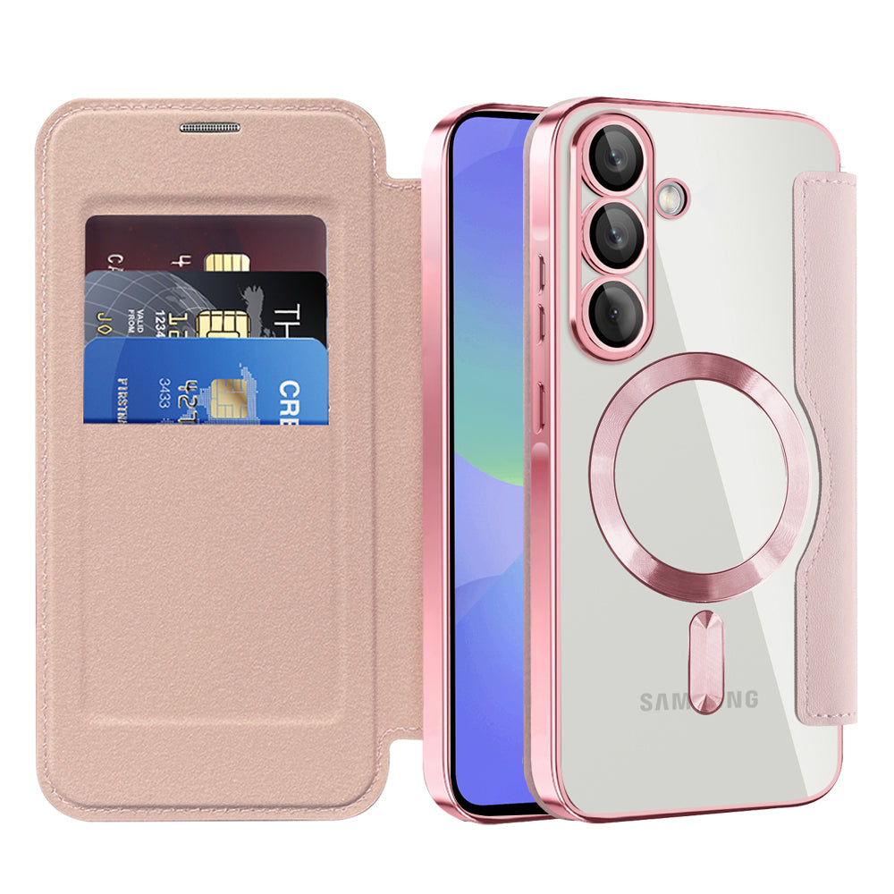 MagSafe-kuori Samsung Galaxy A36 A366:lle, Techsuit, SmartMag Book, Vaaleanpunainen
