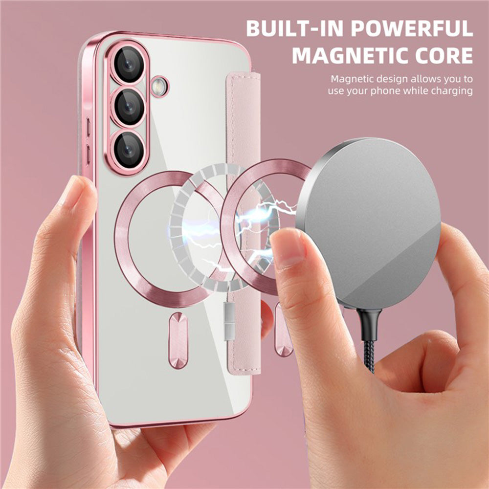 MagSafe-kuori Samsung Galaxy A36 A366:lle, Techsuit, SmartMag Book, Vaaleanpunainen