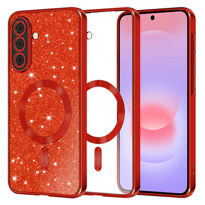 MagSafe-kuori Samsung Galaxy A37 5G:lle, Techsuit, Luxury Glitter, Punainen