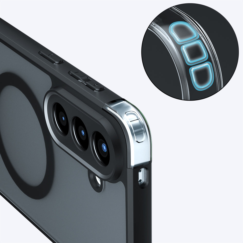 MagSafe-kotelo Samsung Galaxy A37 5G:lle, Techsuit, PureFrost, Satinoitu Musta